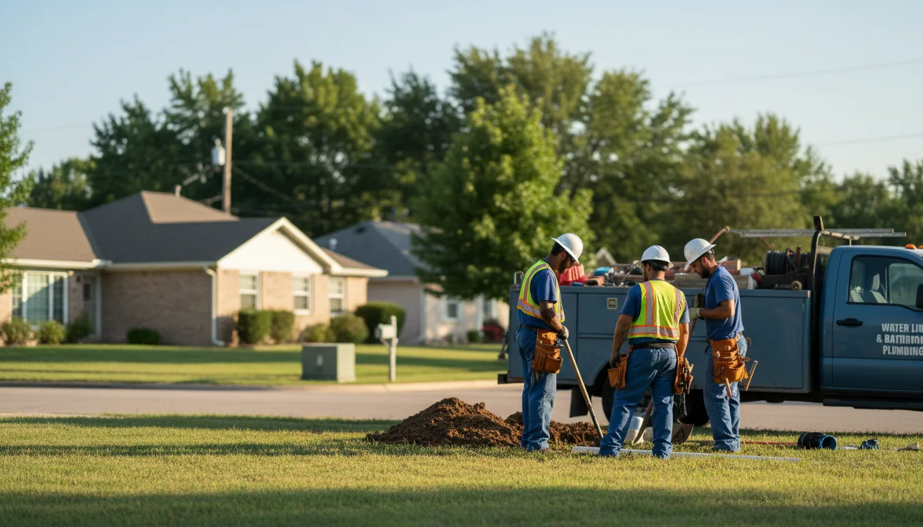 Residential water line and bathroom plumbing service in Glencoe, OH